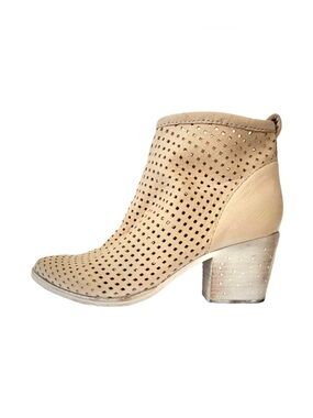 Dolce Vita DV Kenyon Women's Zip Up Ankle Boots Leather Beige | Size 9.5